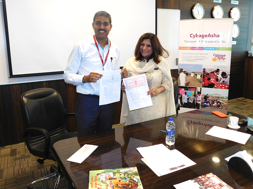 2017-08-08 CybageAsha signs MoU with Sarvangin Vikas Sanstha